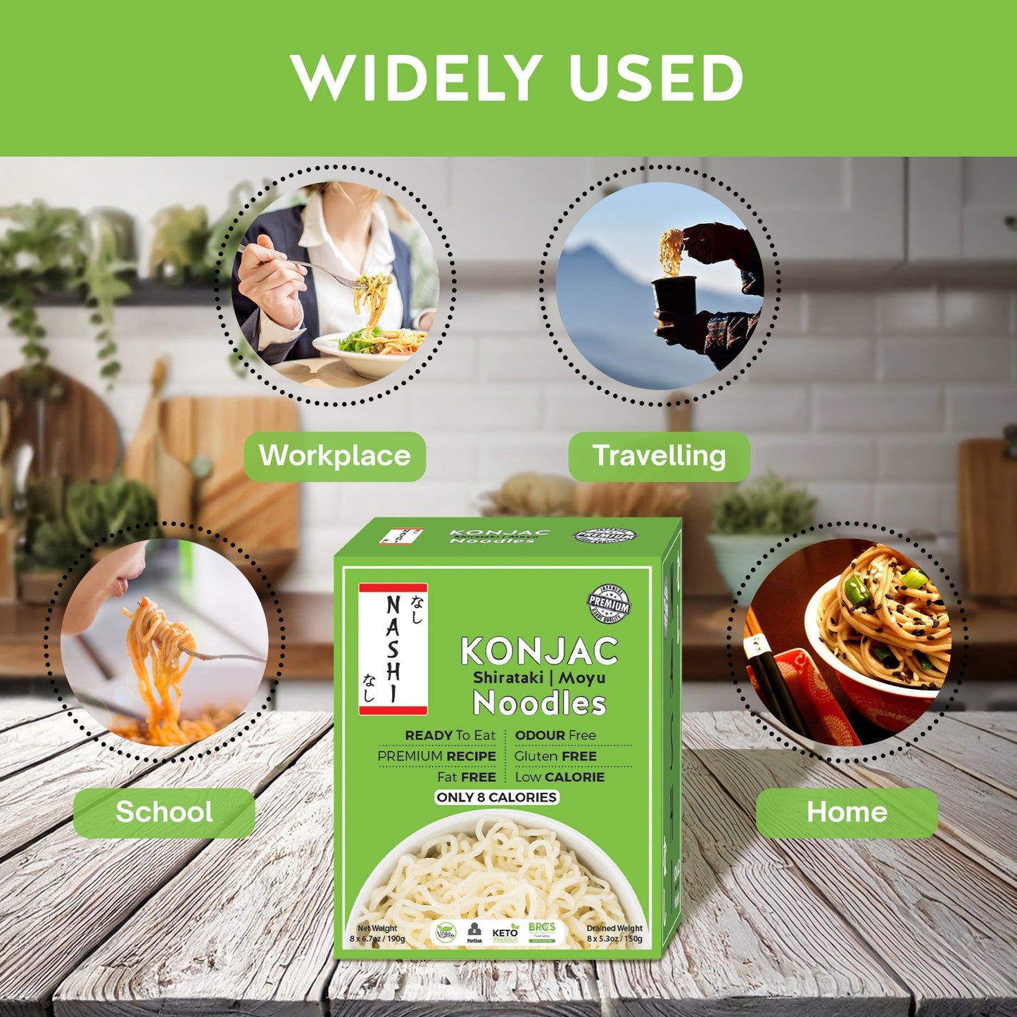 Nashi Konjac Shirataki Premium Noodles (8×190g)
