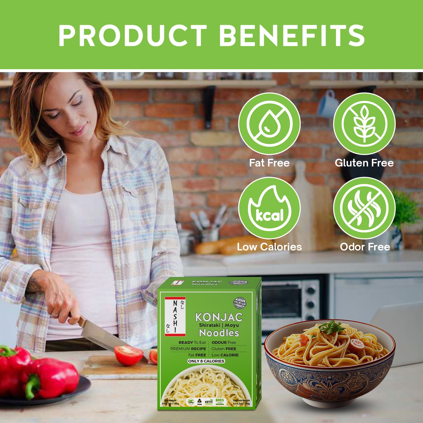 Nashi Konjac Shirataki Premium Noodles (8×190g)