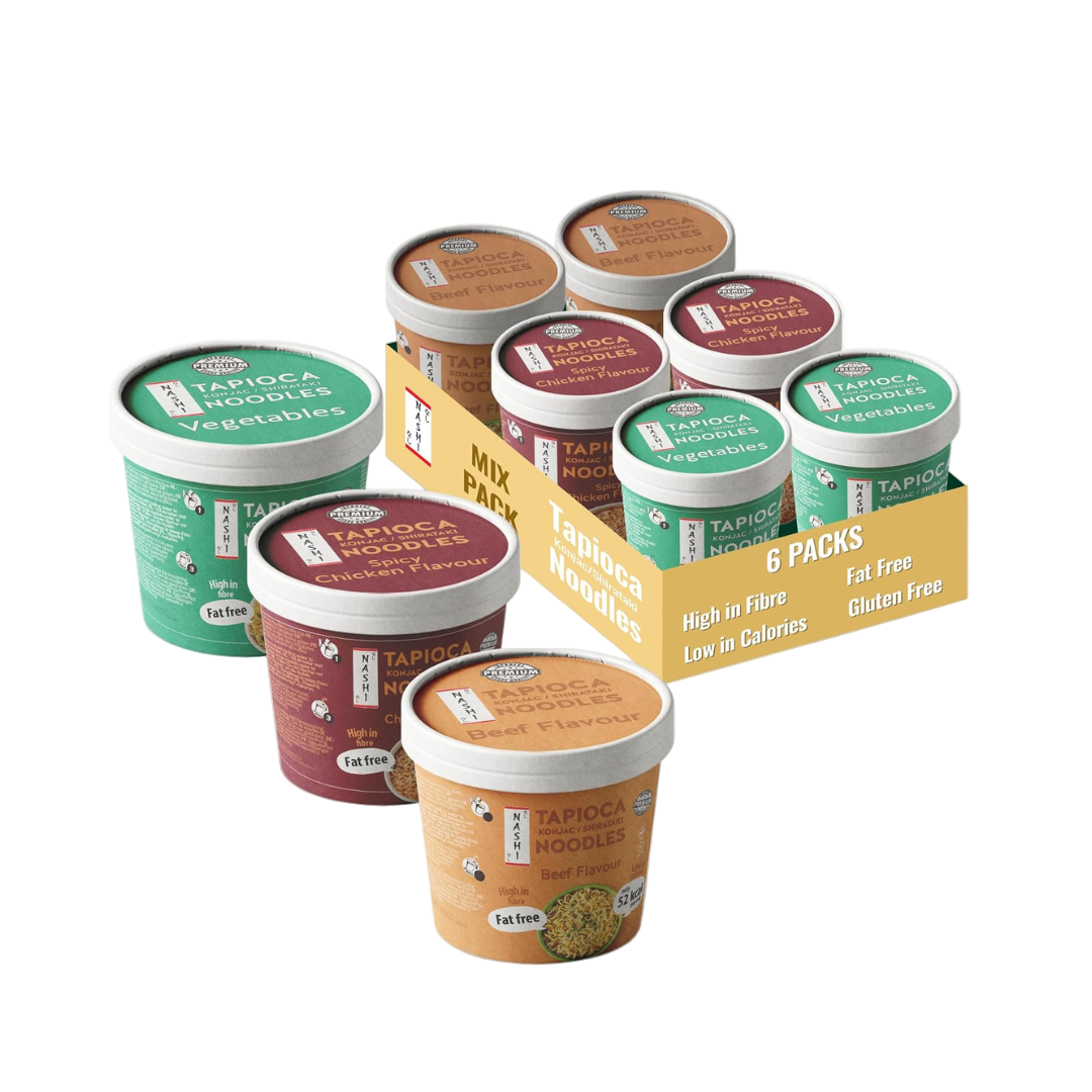 Nashi Tapioca Konjac Shirataki Pot Noodles Combo (Packo f 6)
