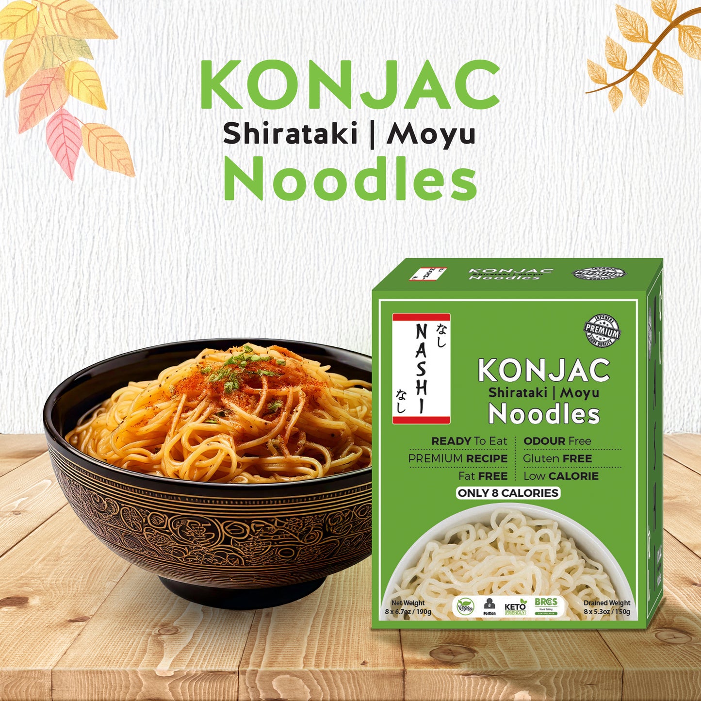 Nashi Konjac Shirataki Premium Noodles (8×190g)