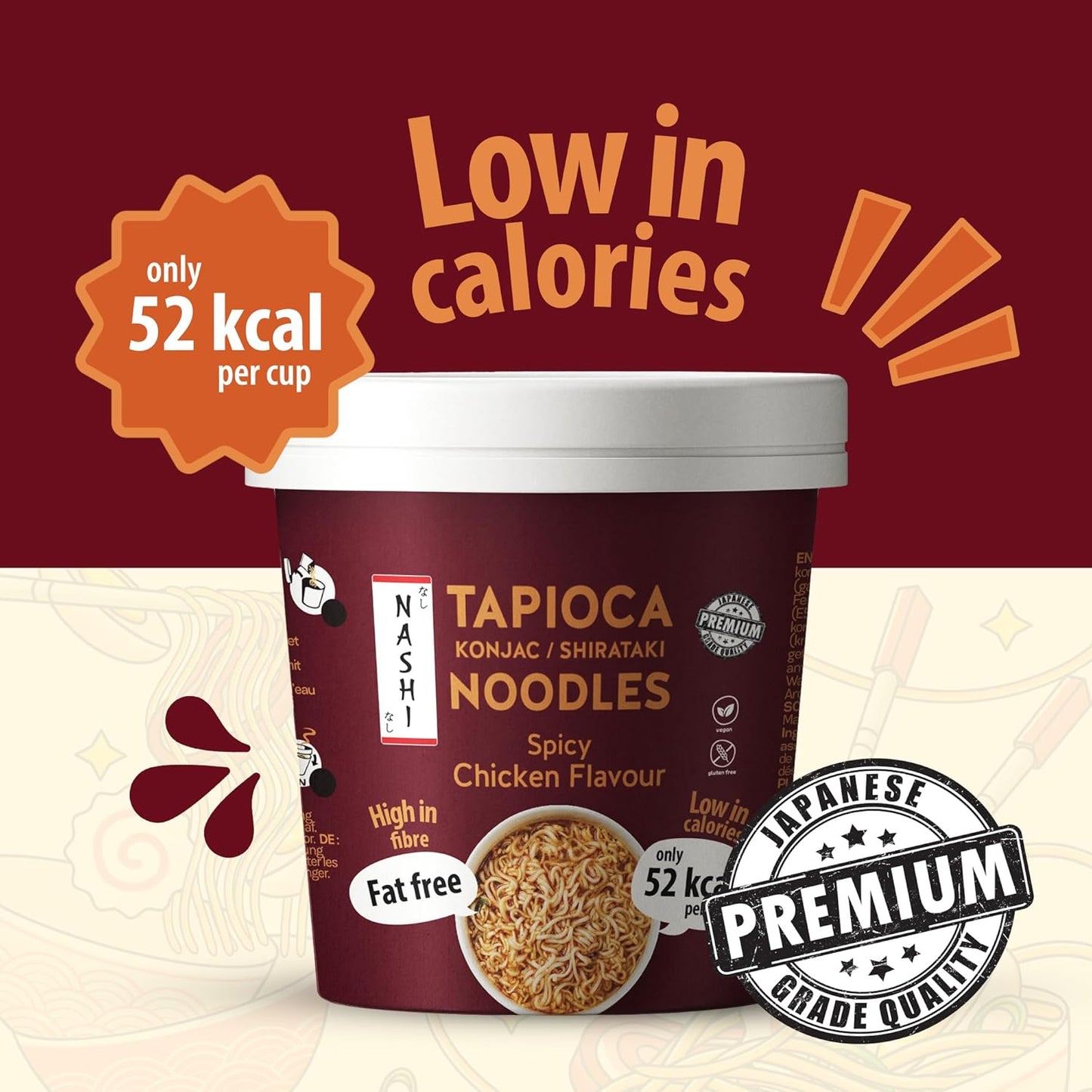 Nashi Tapioca Konjac Shirataki Pot Noodles Combo (Packo f 6)