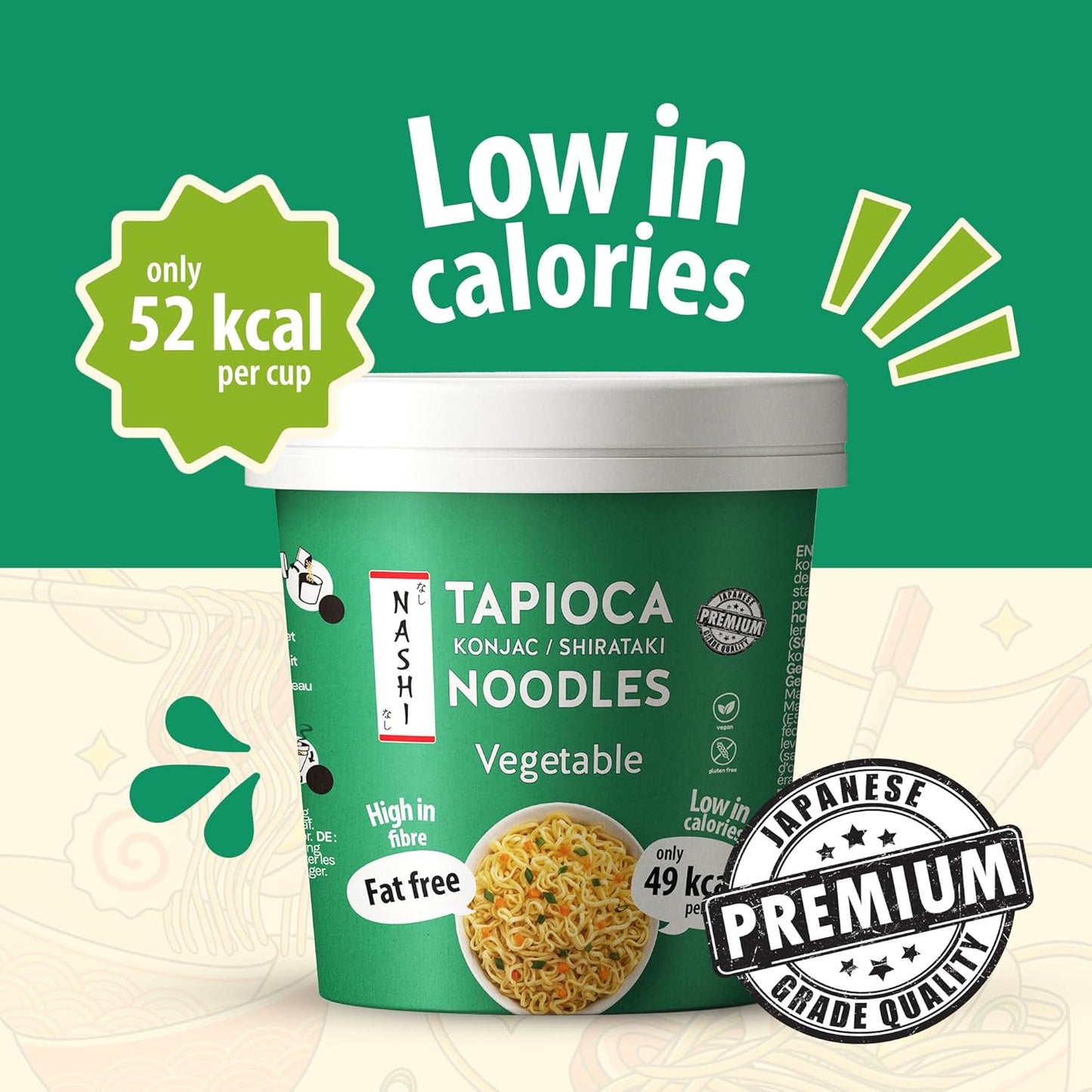 Nashi Tapioca Konjac Shirataki Pot Noodles Combo (Packo f 6)