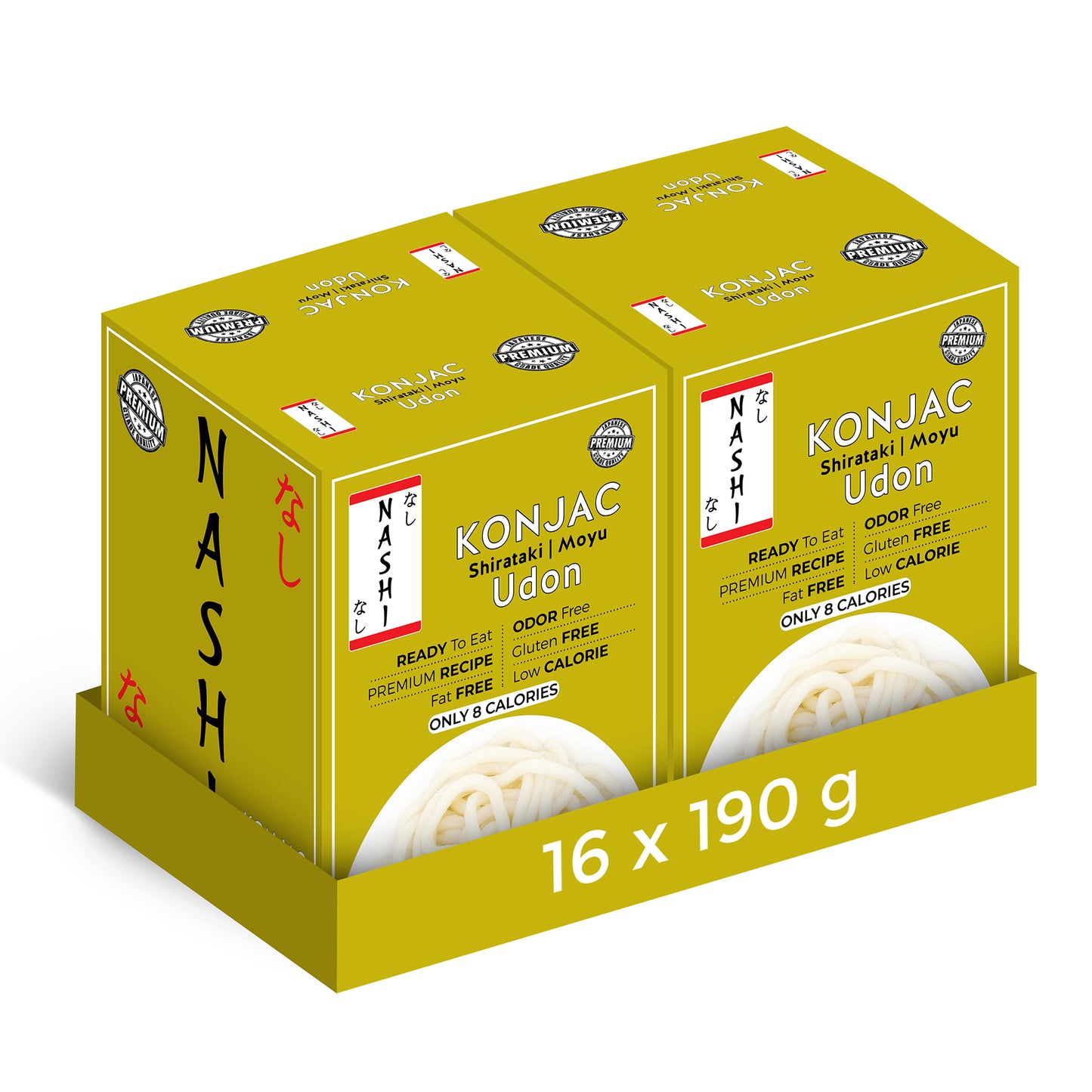 Nashi Konjac Shirataki Premium Udon Noodles (8×190g)