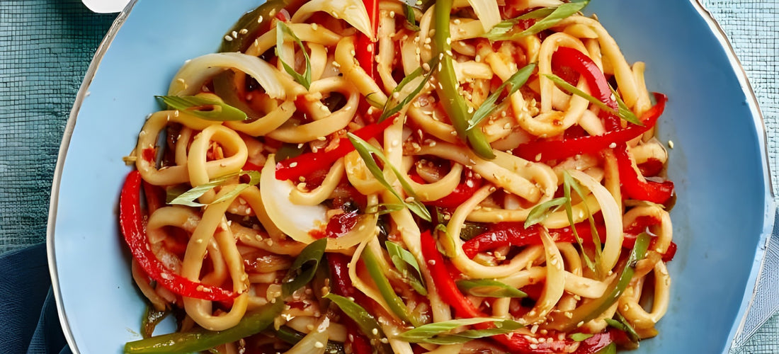 Yummy Cauliflower & Red Pepper Udon Noodles