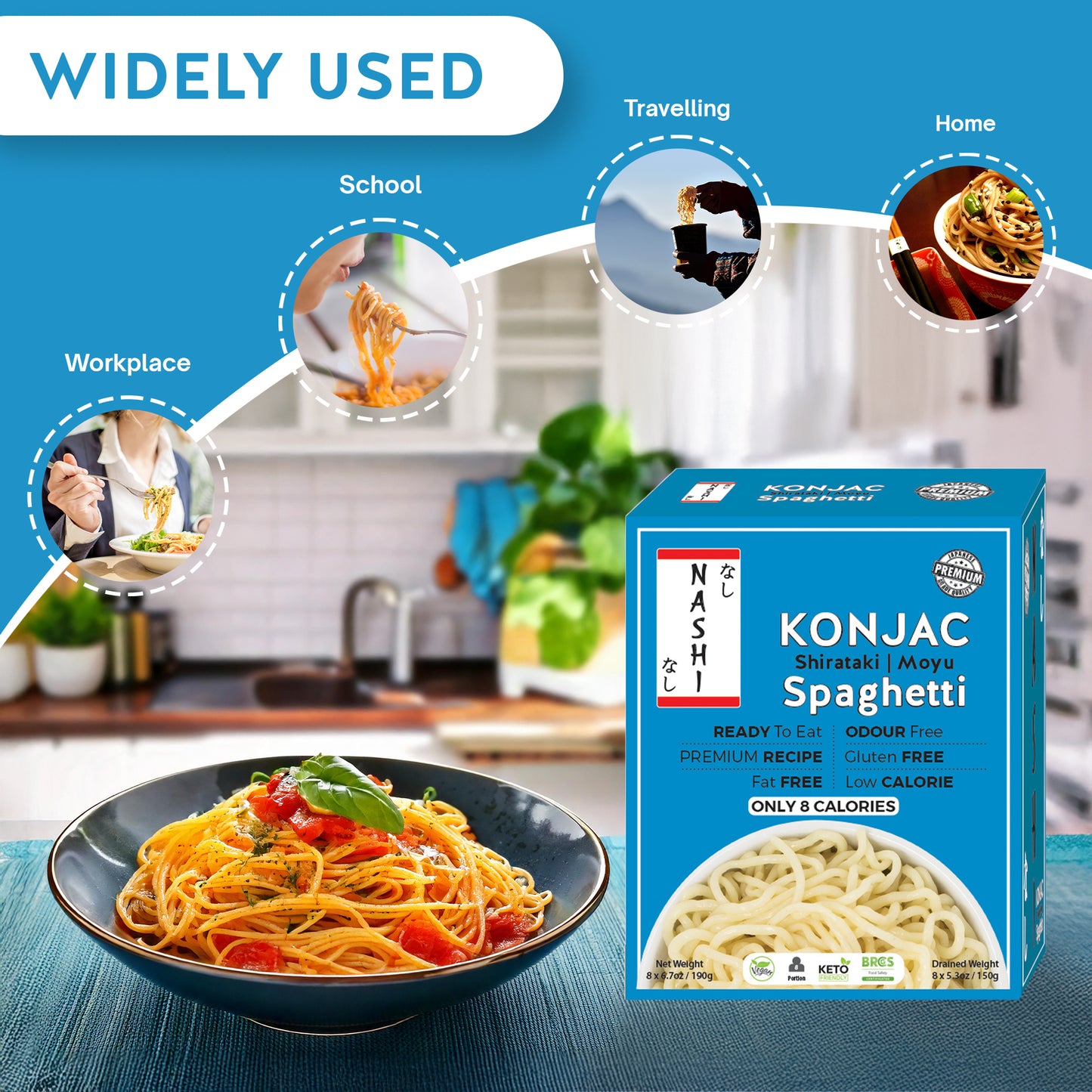 Nashi Shirataki Konjac Moyu Spaghetti (8×190g)