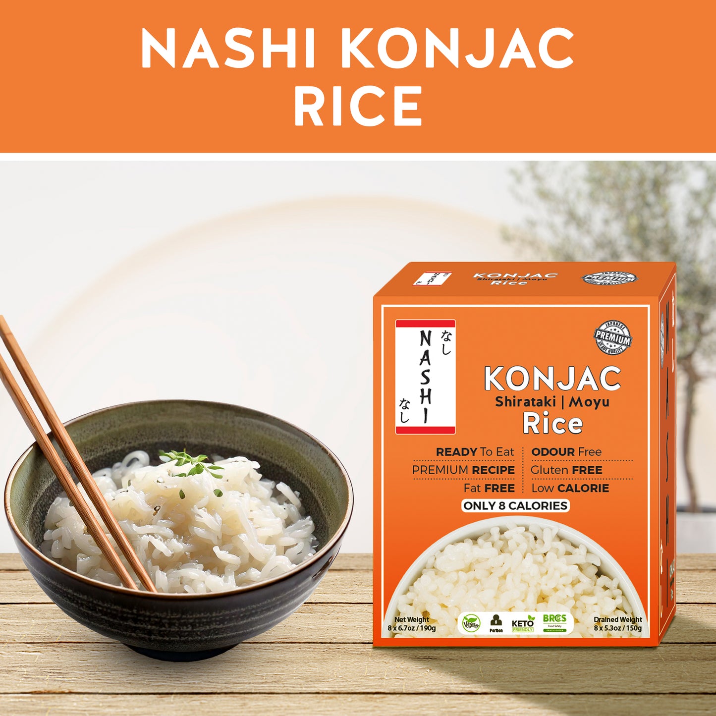 Nashi Shirataki Konjac Moyu Rice (8×190g)