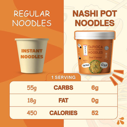 Nashi Tapioca Konjac Shirataki Pot Noodles Combo (Packo f 6)