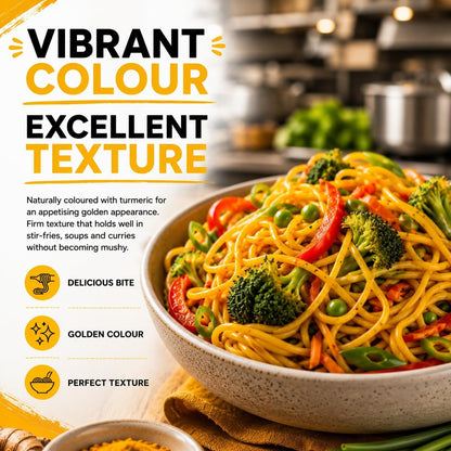 Nashi Ready to Eat Turmeric Flavour Wheat Noodles 2kg (Pack of 4)