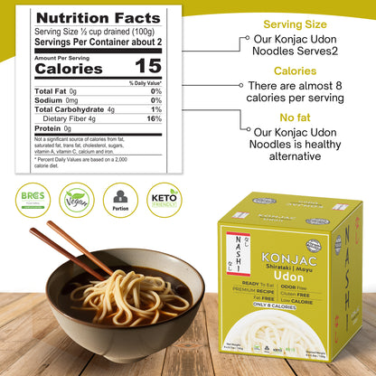 Nashi Konjac Shirataki Premium Udon Noodles (8×190g)